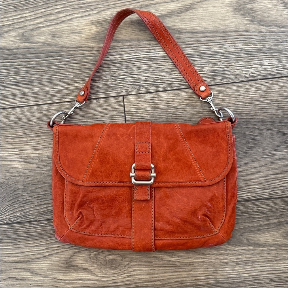 Vintage fossil Orange Leather Shoulder Bag